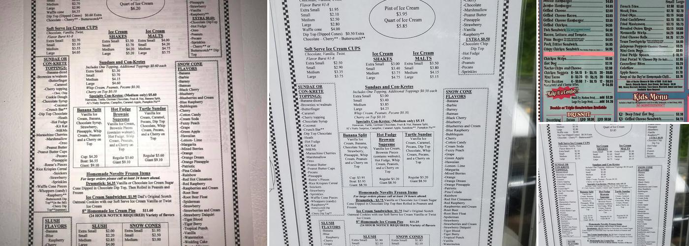 Cedar Hill Dar-E-Kreme Menu