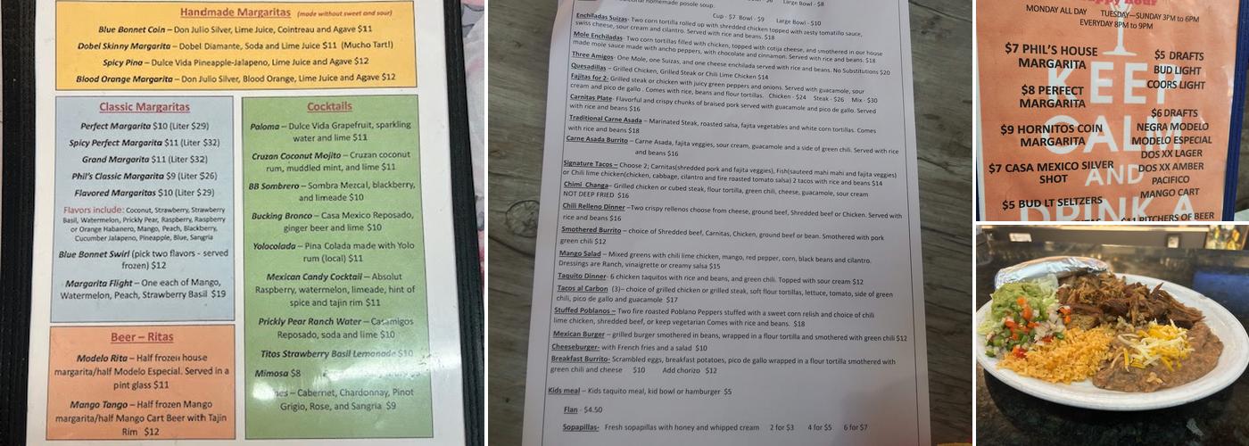 Blue Bonnet Restaurant Menu