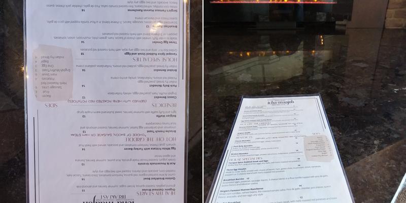 Icha Maajoh Menu