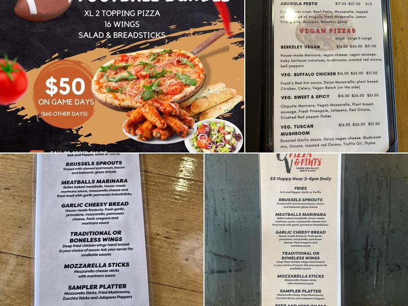 OV Pizza and Pints Menu
