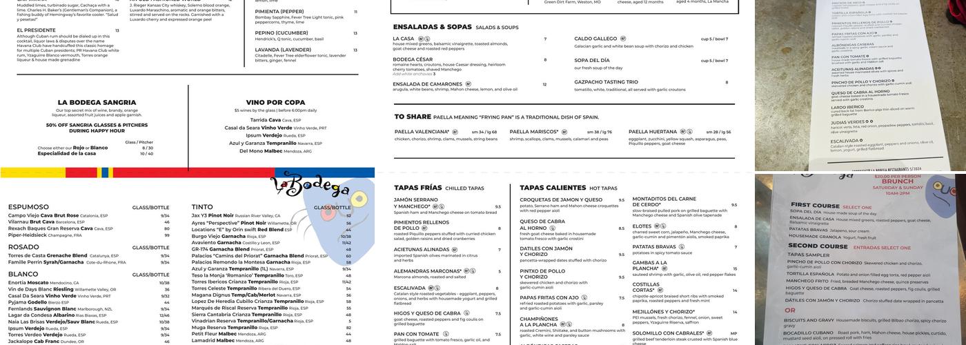 La Bodega Menu