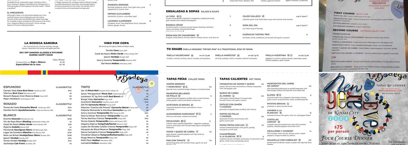 La Bodega Menu