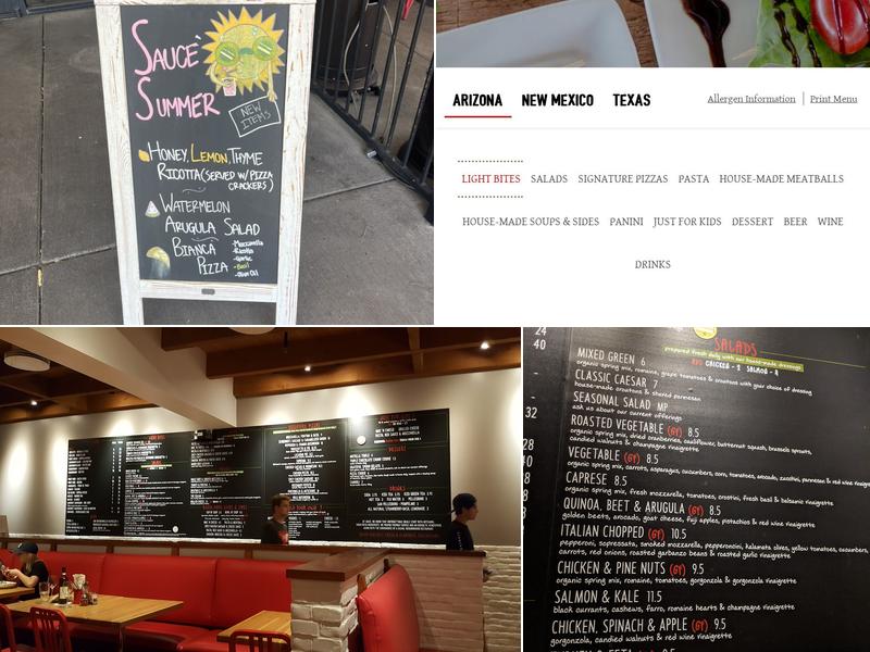 Sauce Pizza & Wine Menu