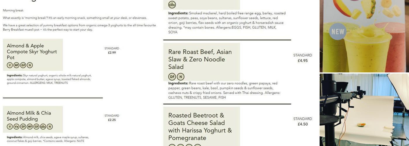 Crussh Fit Food & Juice Bars Menu