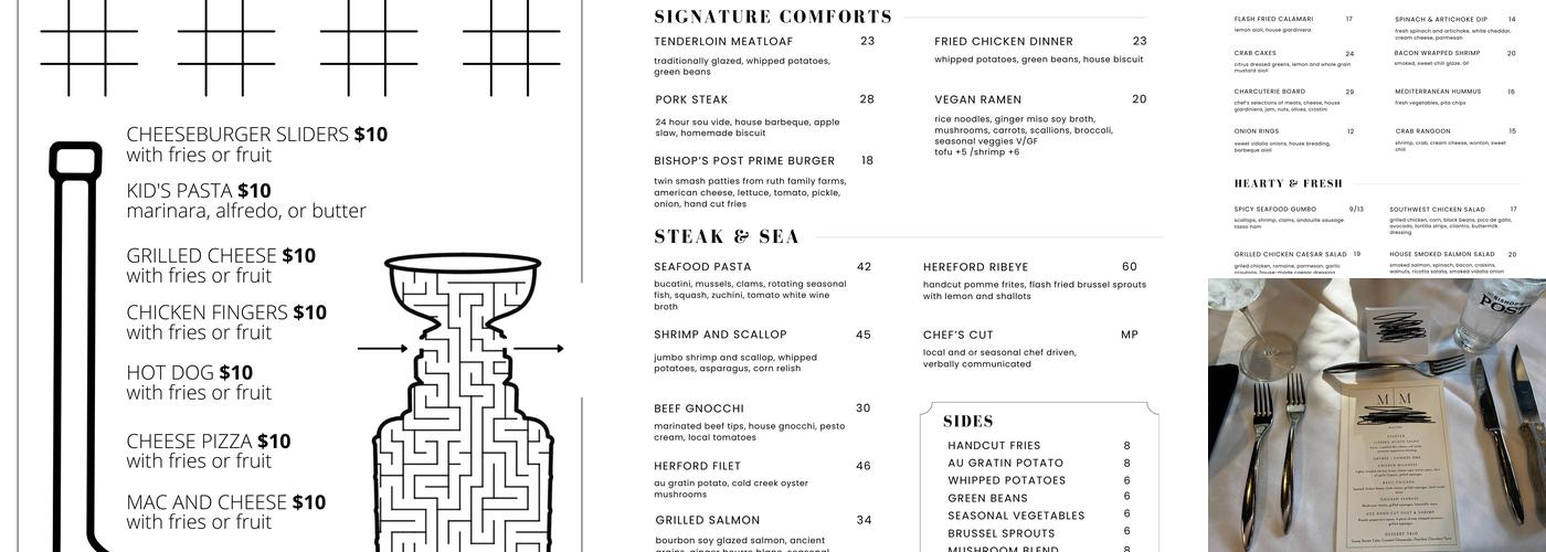 Bishop's Post Menu