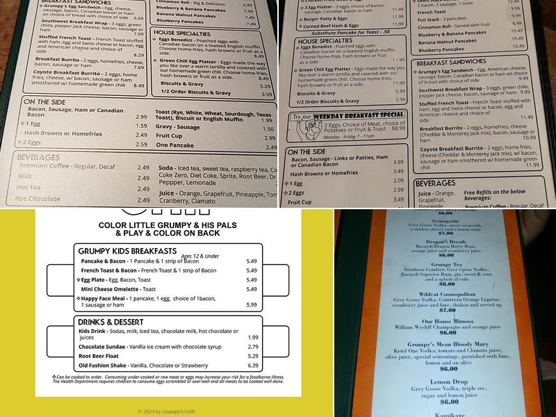 Grumpy's Grill Menu