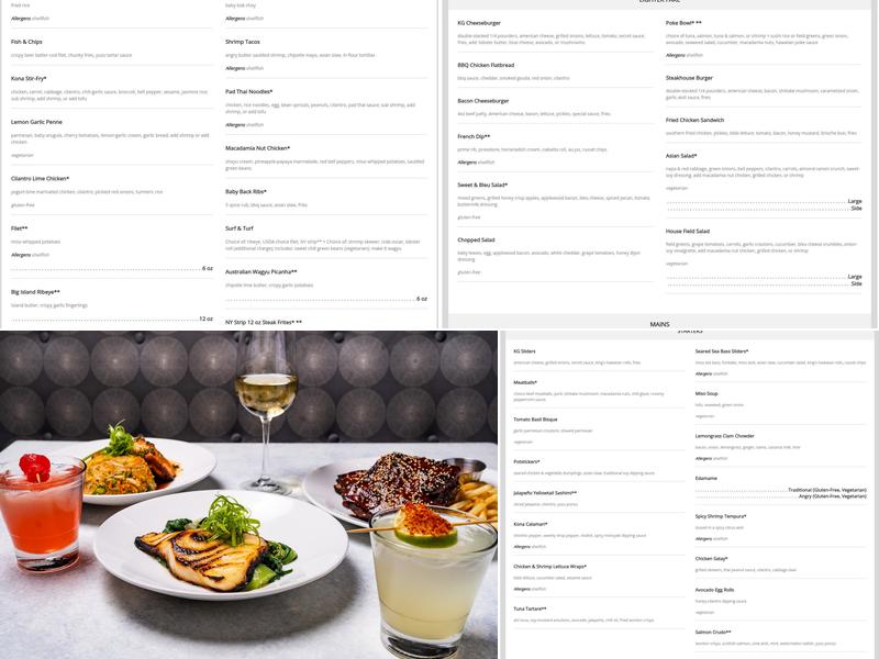 Kona Grill - Kansas City Menu