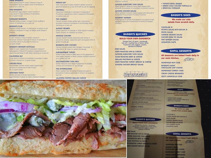 Baggin's Gourmet Sandwiches at Orange Grove Menu