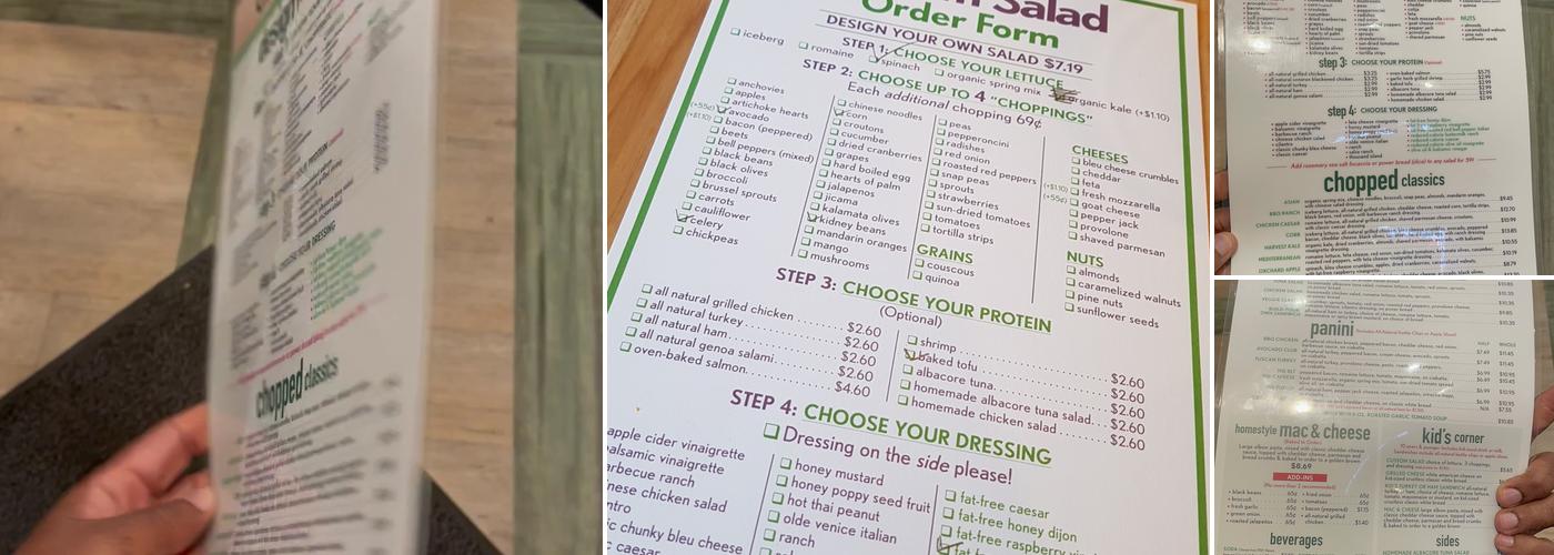 Choice Greens Menu