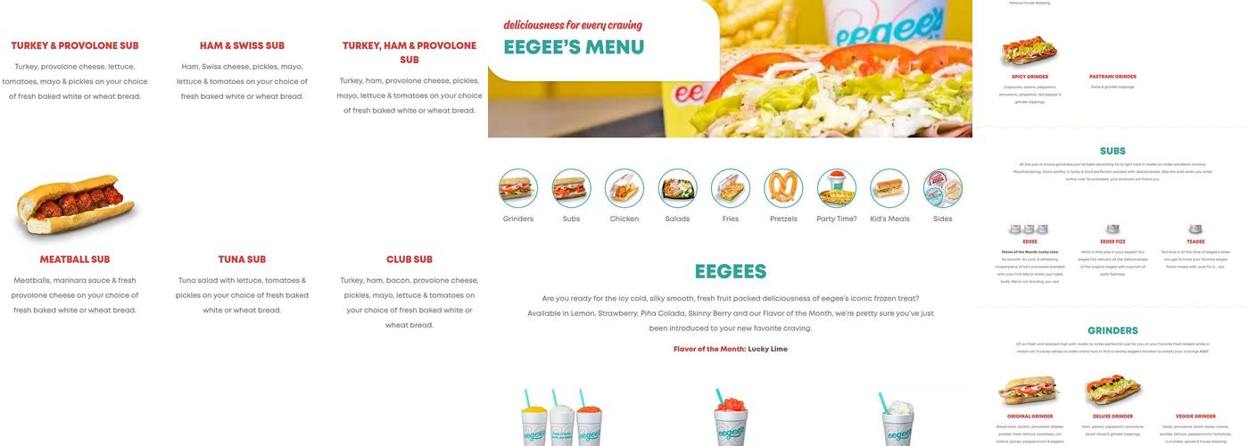 Eegee's Menu