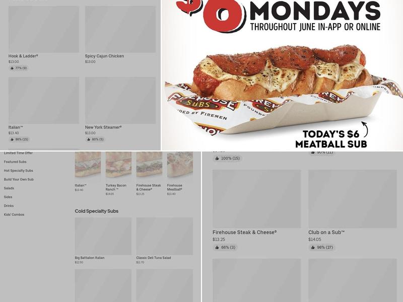 Firehouse Subs McClintock and Southern Menu