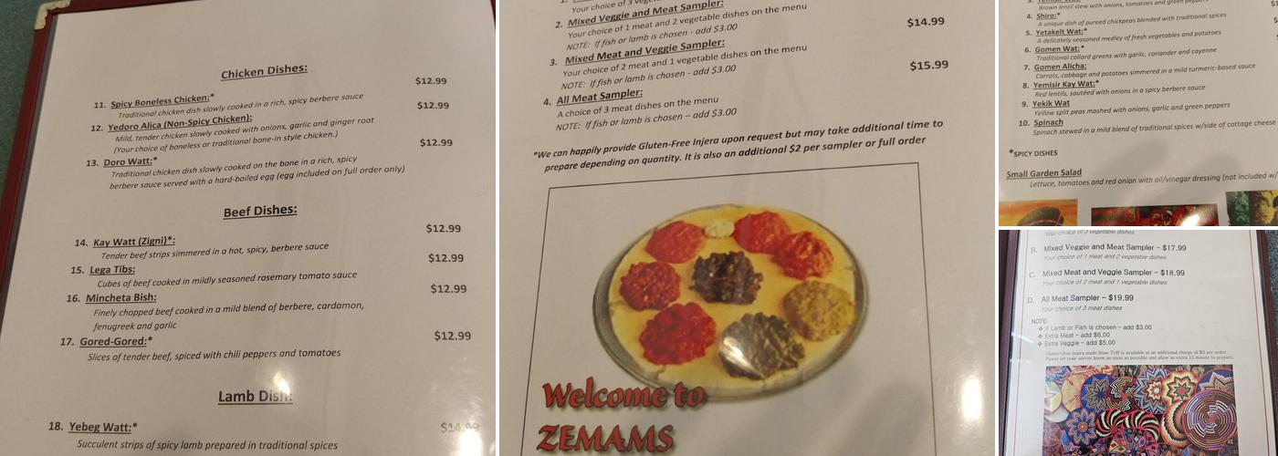 Zemam's Too Menu