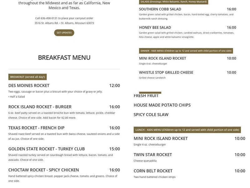 Head's Store Menu