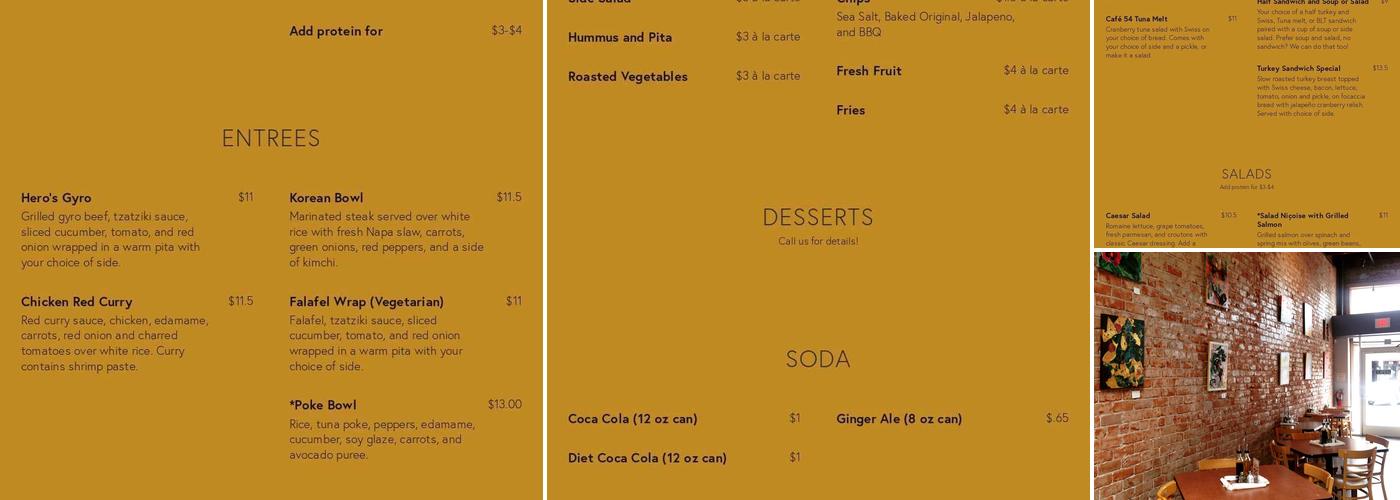 Café 54 Menu