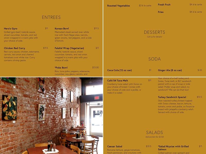 Café 54 Menu