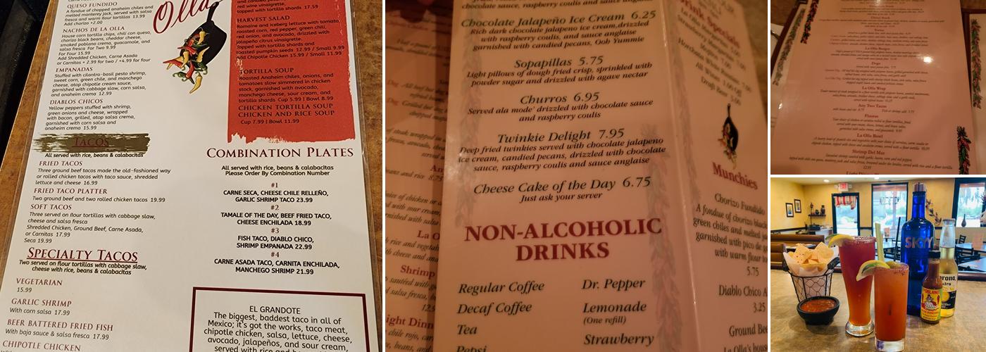 La Olla Mexican Cafe Menu