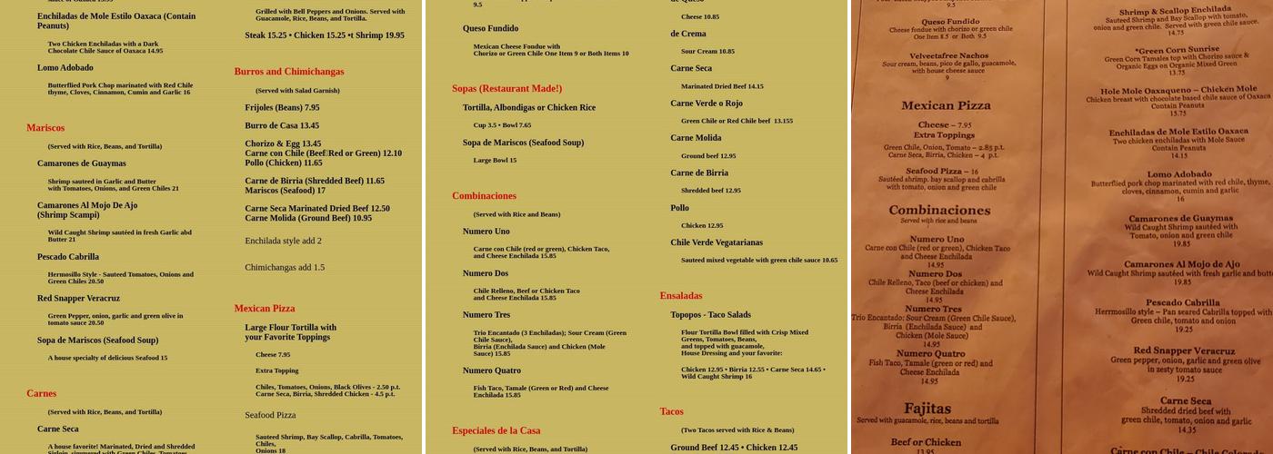 La Placita Cafe Menu