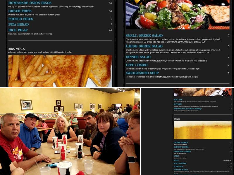 Fronimo's Greek Cafe Menu