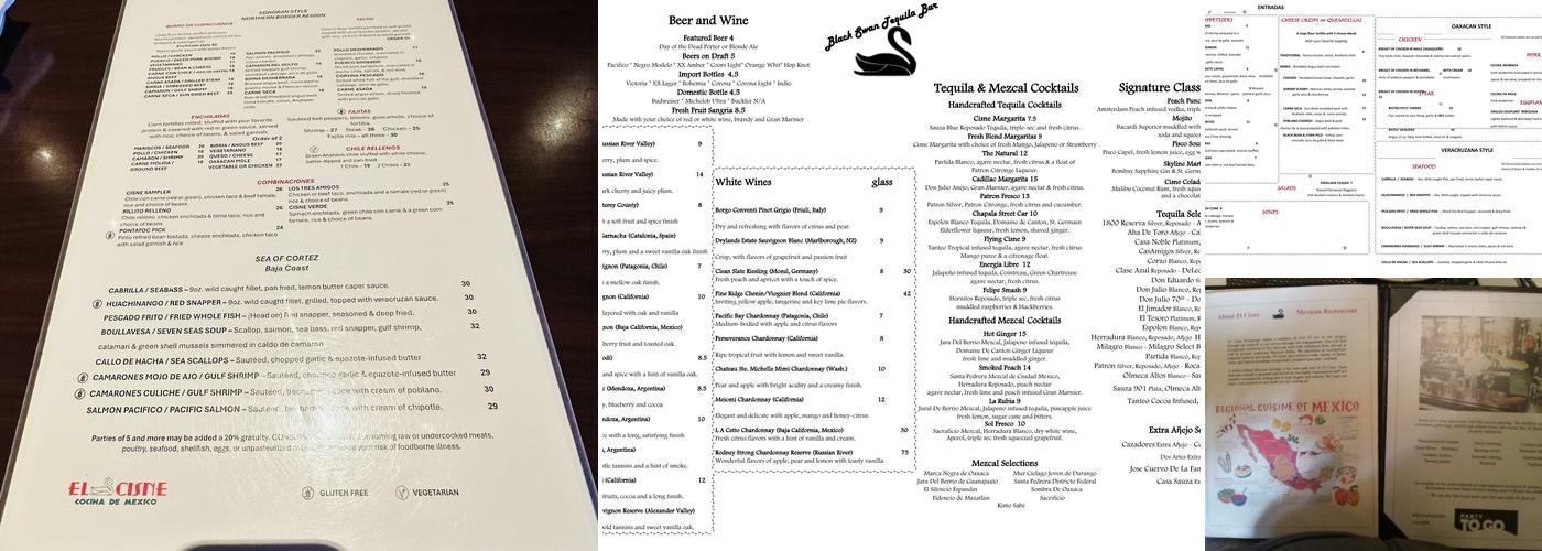 El Cisne Restaurant Menu