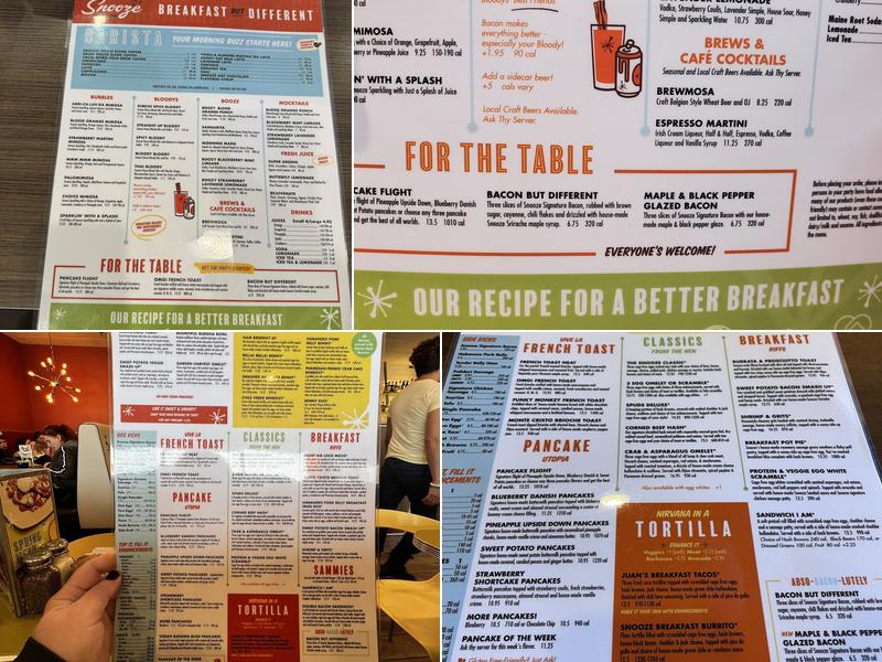 Snooze, an A.M. Eatery Menu