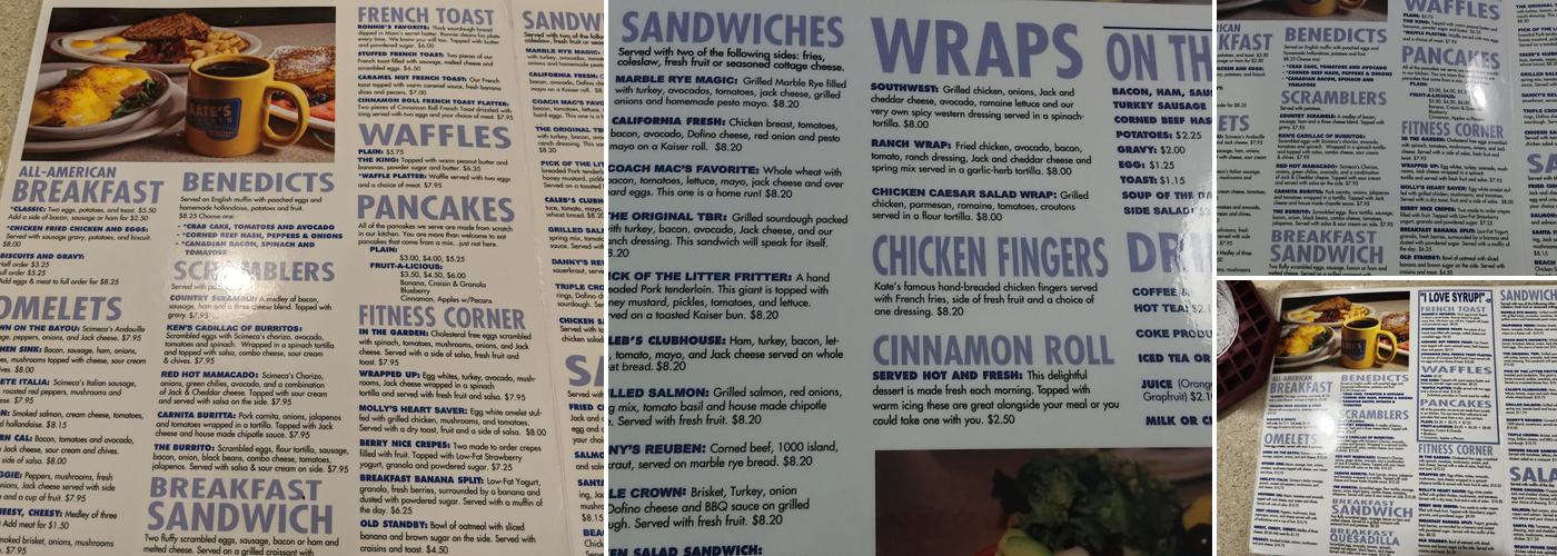 Kate's Kitchen Menu