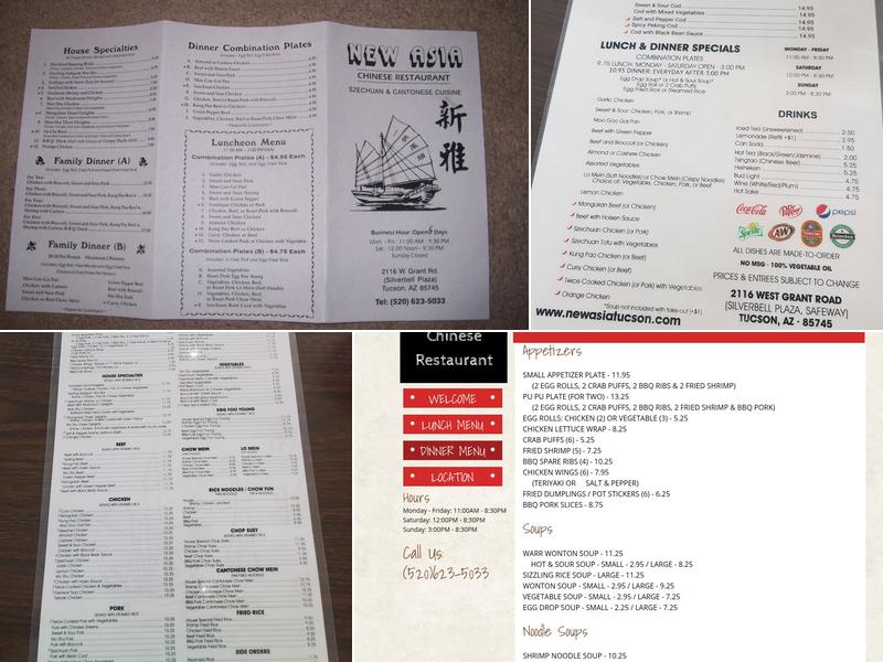 New Asia Chinese Restaurant Menu