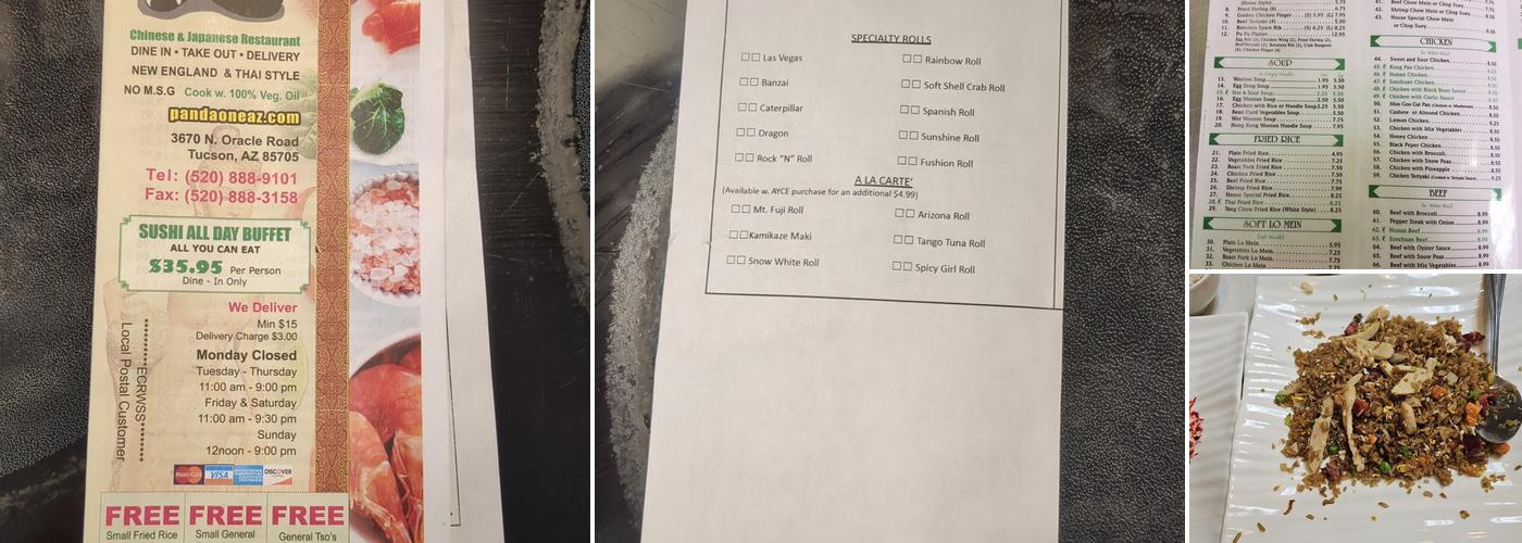 Panda One Menu