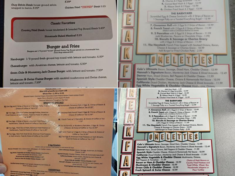 Robert's Restaurant Menu