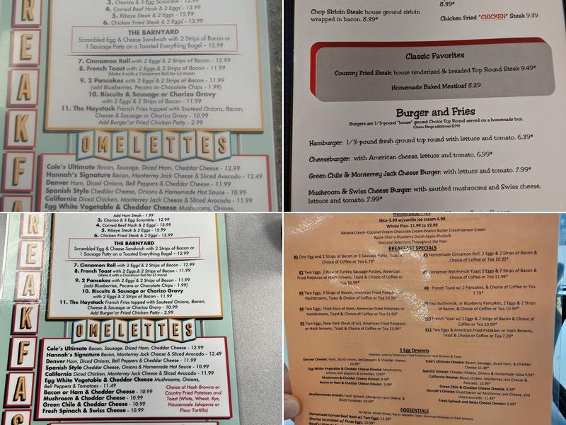 Robert's Restaurant Menu