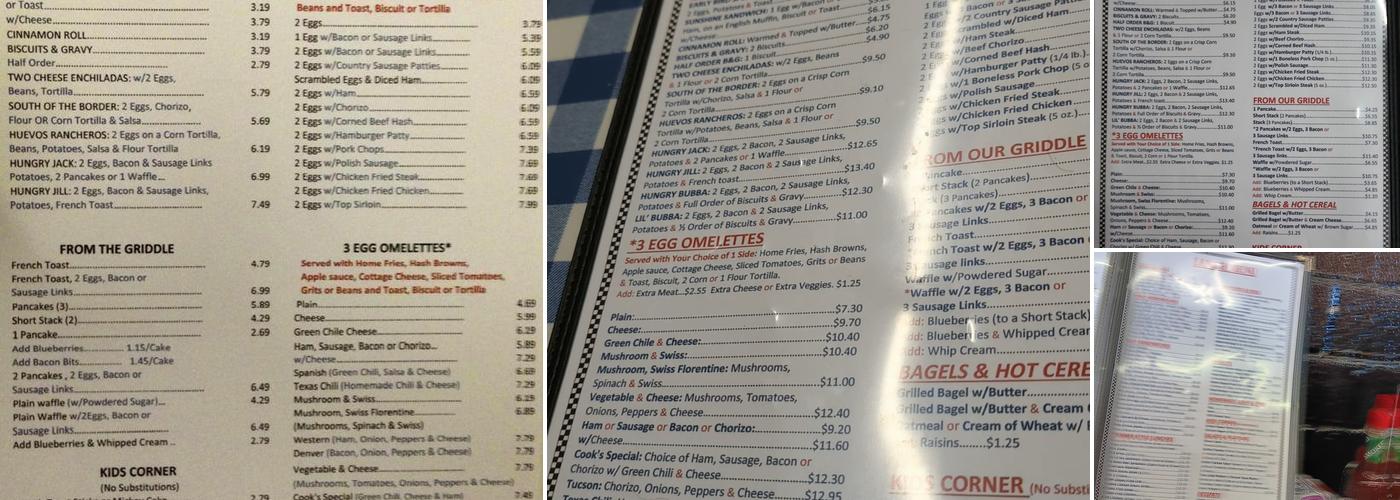 Alice's Restaurant Menu