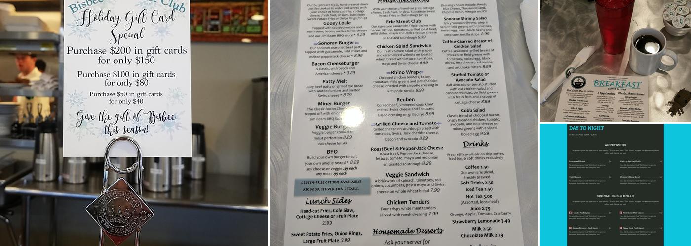 Bisbee Breakfast Club Menu