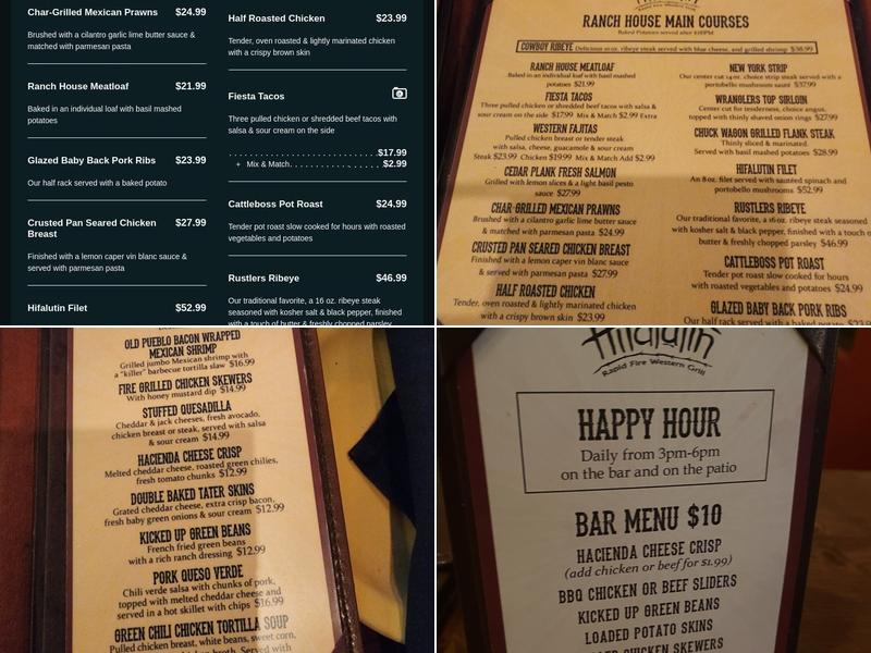 HiFalutin Rapid Western Grill Menu