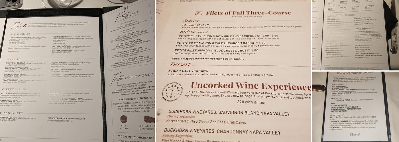 Fleming’s Prime Steakhouse & Wine Bar Menu