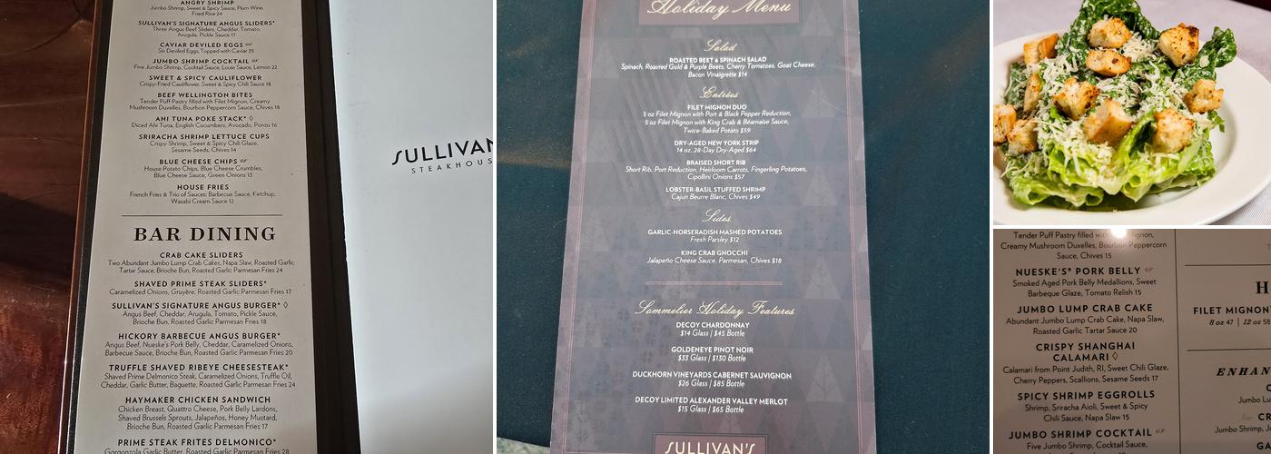 Sullivan's Steakhouse Menu