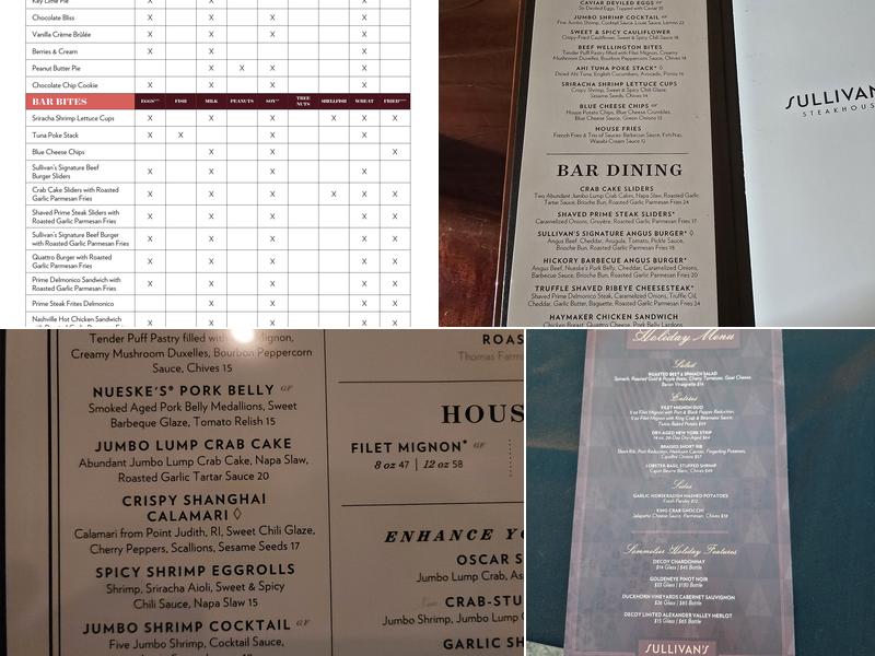 Sullivan's Steakhouse Menu