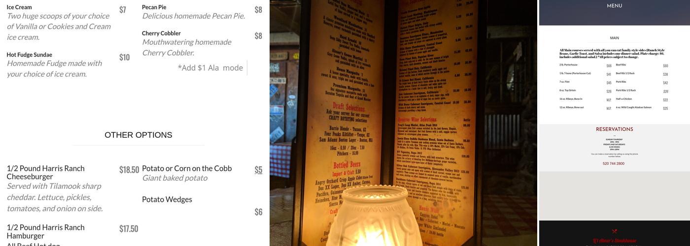 Li'l Abner's Steakhouse Menu