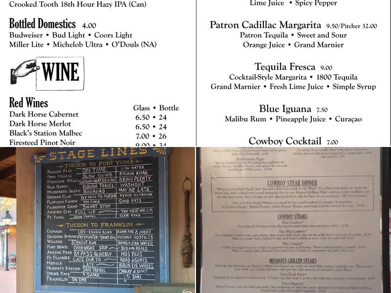 Pinnacle Peak Menu