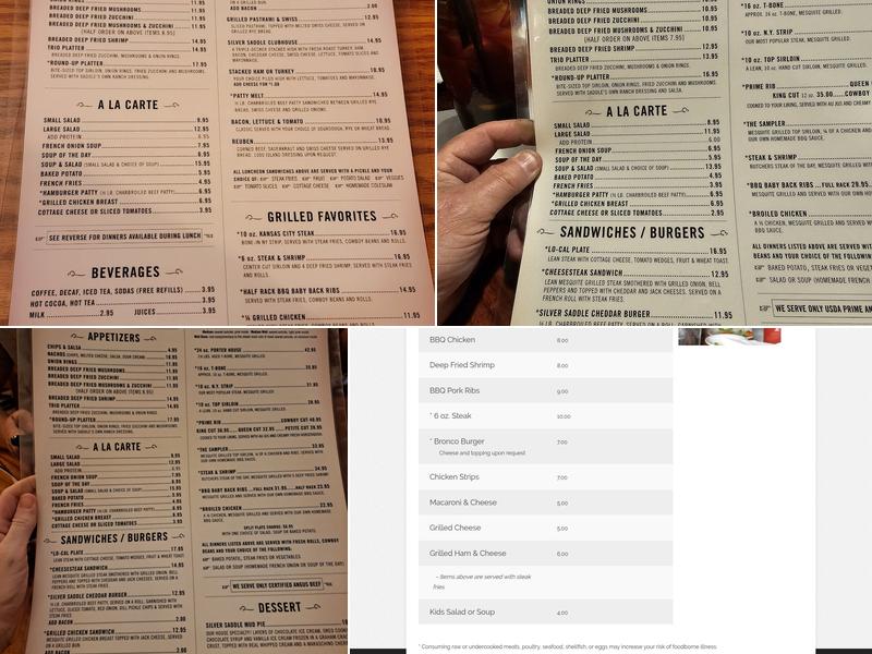 Silver Saddle Steakhouse Menu