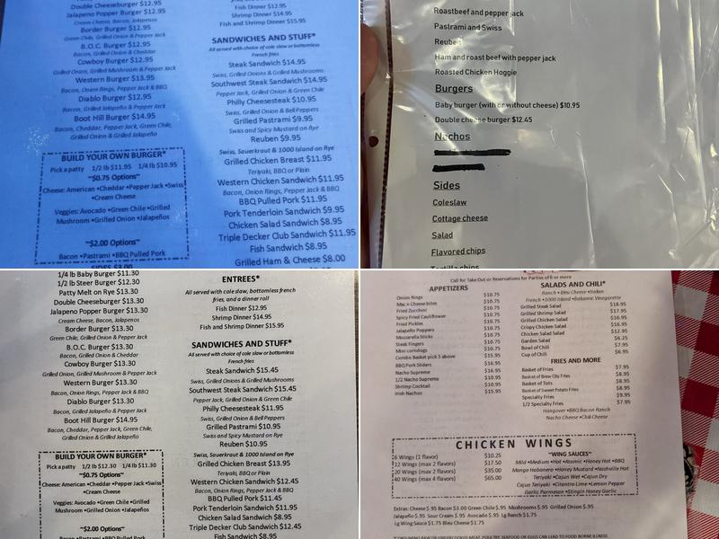Tiny's Family Restaurant Menu