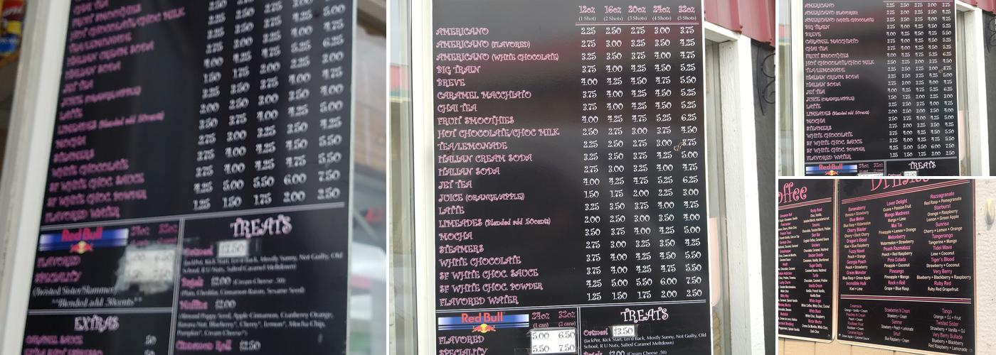 Grinders Expresso Menu