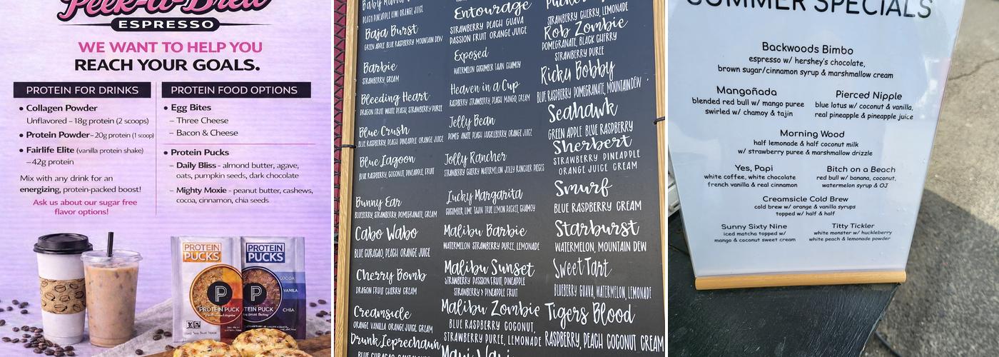 Peek-a-Brew Menu