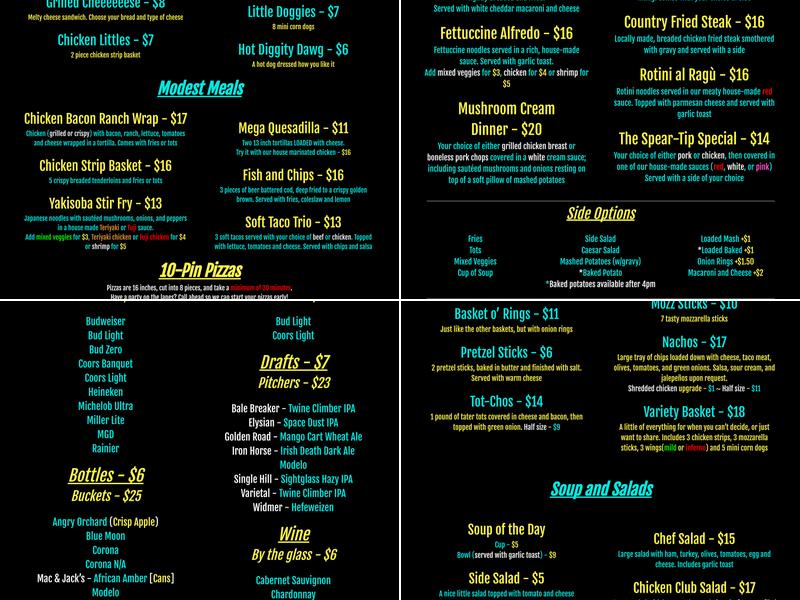 Last Frontier Restaurant Menu