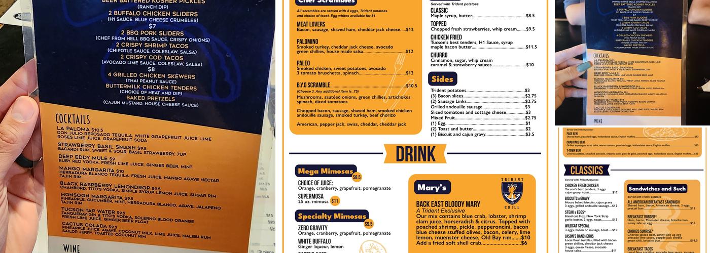 Trident Grill Menu