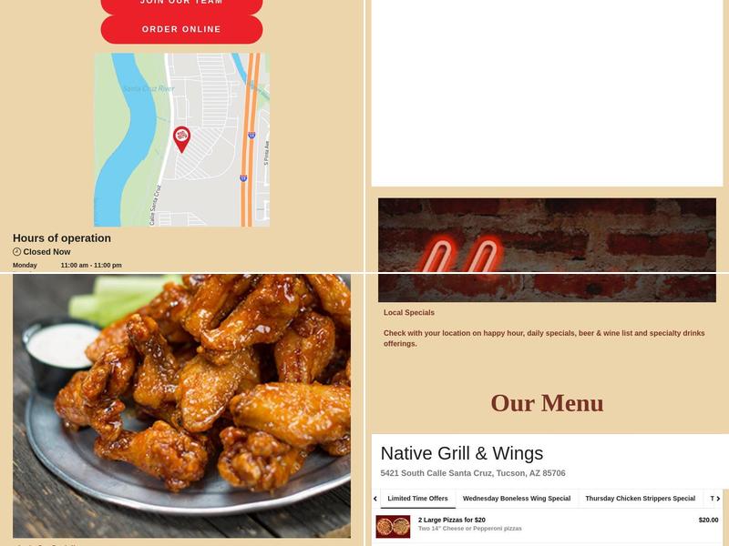 Native Grill & Wings Menu