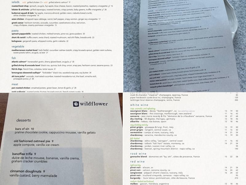 Wildflower Menu
