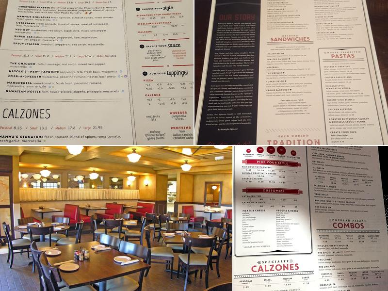 Spinato's Pizzeria and Family Kitchen Menu