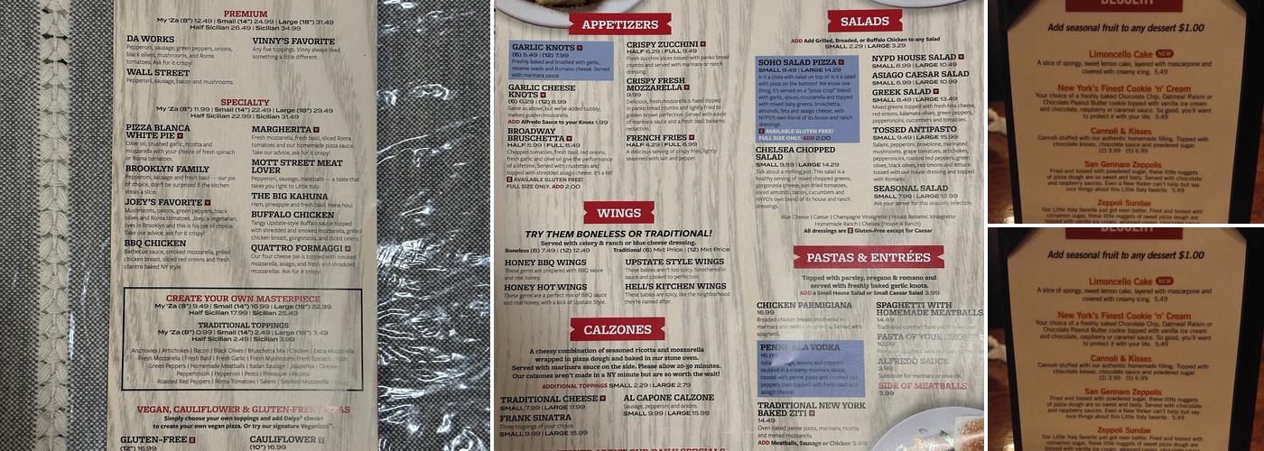 NY Pizza Department Menu