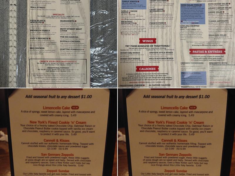 NY Pizza Department Menu