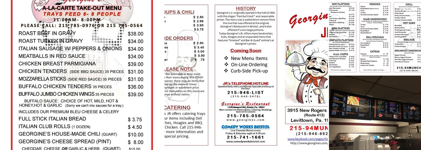 Georgine's Jr. Menu