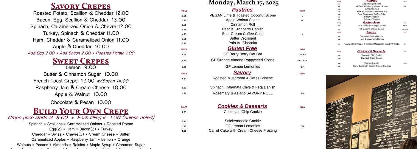 High Point Cafe Menu